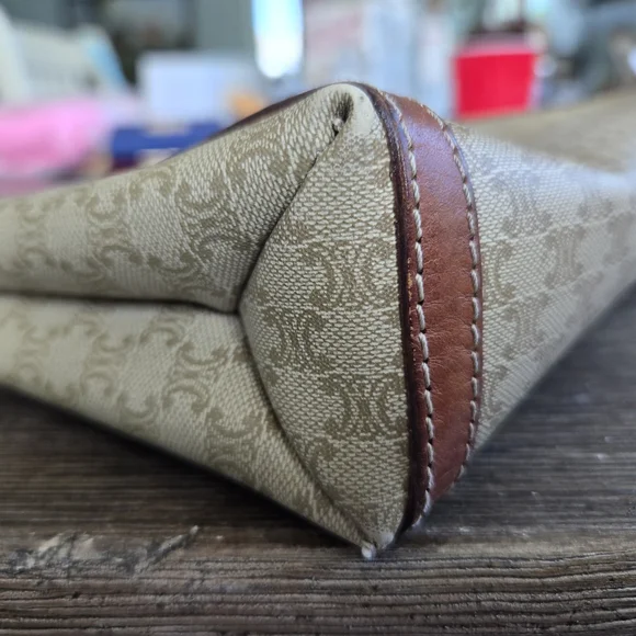 Celine Tan and Brown Crossbody Bag with Signature Style - Picture 5 of 13